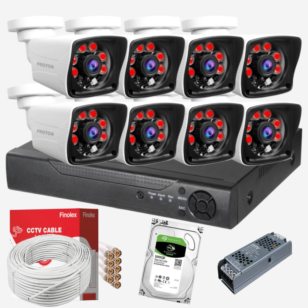 8 Kameralı Gece Görüşlü 5MP Full HD 8li Kamera Seti Sistemi